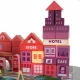 Kruzzel Wooden City Blocks with Puzzle and Sorter 100 pcs