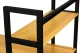 Computer desk with shelves, metal frame, ModernHome, light oak