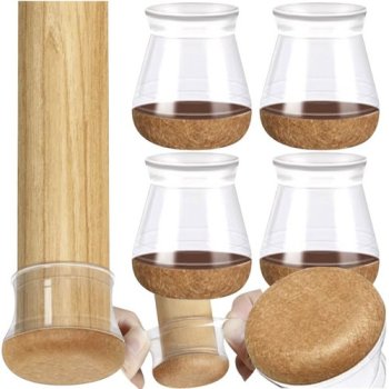 Chair Leg Floor Protectors with Felt Pads Ruhhy, 4 Pack