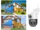 Dual Lens Outdoor PTZ Security Camera with Wi-Fi and 4G SIM Support, White