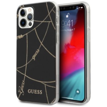 Guess Gold Chain Collection Case for iPhone 12 Pro Max, Black