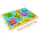 Wooden Magnetic Fishing Puzzle Game with Rod, 10 Pieces