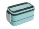Two-Tier Lunch Box with Compartments and Cutlery, 1400ml, Blue