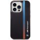 BMW iPhone 14 Pro Case Tricolor Stripe, Black