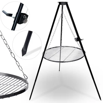 Berdsen BD-884 Tripod Campfire Grill, 80 cm, Black