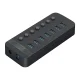 Orico CT2U3-7AB 7x USB-A 3.0 Hub with Switches - Black