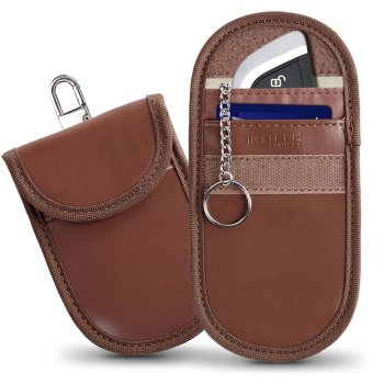 Tech-Protect KLR100 RFID signālu bloķējošs auto atslēgu maciņš, Brūns