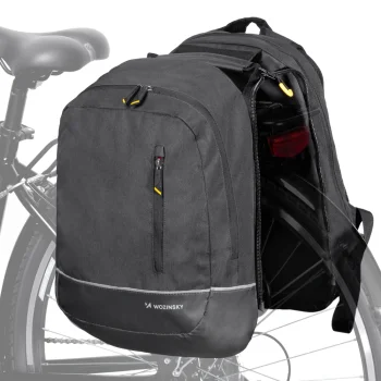 Wozinsky WBB30BK 2-in-1 Double Bike Bag and Backpack, 30L, Black
