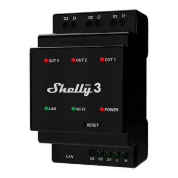 Shelly Pro 3 Smart 3-Channel DIN Rail Relay, WiFi/LAN