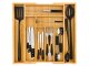 Expandable Bamboo Cutlery Drawer Organizer, 8-Compartment Kitchen Utensil Tray XL