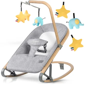 Nukido 705300 Baby Bouncer with Toys, Grey