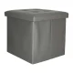 Folding Storage Ottoman Footstool 38x38x36 cm Faux Leather Grey