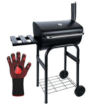 Portable Garden Grill with Lid and Chimney