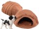 Plush pet bed cocoon for dogs and cats, brown