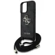 Guess 4G Big Logo Cord Strap Crossbody Case for iPhone 16 Plus Black