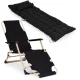 2-in-1 Garden and Beach Lounger with Cushion and Footrest, Black/Gold, MultiGarden