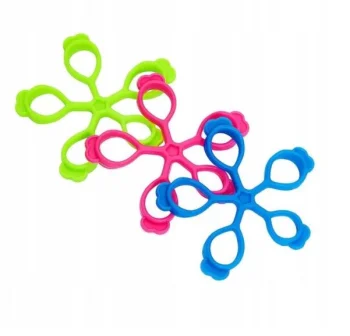 4Fizjo 406 Finger and Hand Resistance Band Set, 3 pcs, Pink/Green/Blue