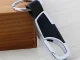 Keychain with Carabiner, Faux Leather and Metal, Black