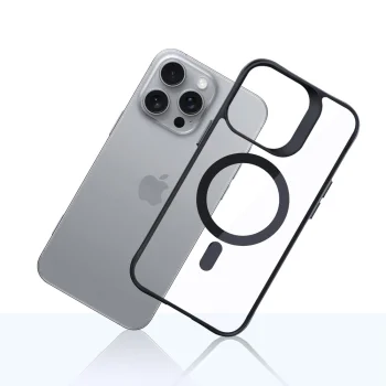 3mk Satin Armor MagCase for iPhone 16 Pro Max, Clear with Black Frame
