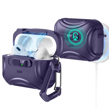 ESR Cyber FlickLock MagSafe Case for AirPods Pro 3, Purple