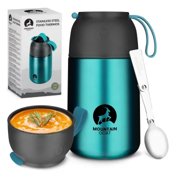 Stainless Steel Food Thermos 720 ml with Spoon, Blue