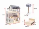 Wooden Dollhouse with Furniture and LED Lighting, 78 cm, White