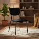 Velvet Dining Chairs Set of 4 ModernHome for Kitchen and Living Room, Black