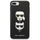 Apple iPhone 7 8 Plus 5.5\" Karl Lagerfeld Saffiano Karl&Choupette Head Case Cover, Black