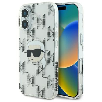 Apple iPhone 16 6.1'' Karl Lagerfeld IML Karl Head Electroplated Cover Case, Clear
