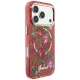 Guess IML Glitter Blossom Roses Case for iPhone 17/18 Pro Max, MagSafe, Burgundy