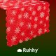 Christmas Table Runner with Snowflakes 220x35cm Ruhhy 22789, Red