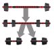4Fizjo Adjustable Bitumen Dumbbells with Barbell, 2 x 10 kg