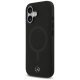 Mercedes iPhone 17 vāciņš Plain Smooth Leather MagSafe, melns