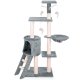 Pethaus Cat Scratching Tower 140 cm with House and Toys, Grey