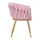 Ergonomic Velvet Salon Chair 4Rico QS-GW06G, Pink
