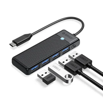 Orico PAPW4A-C3 USB Hub 4x USB-A 3.0 0.15m, Black