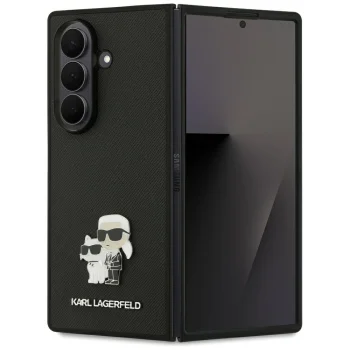 Karl Lagerfeld Saffiano Karl&Choupette Pin Phone Case Cover Samsung Galaxy Z Fold7 - black