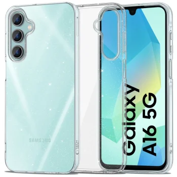 Samsung Galaxy A16 4G / 5G ( SM-A166 / SM-A165 ) Tech-Protect FlexAir Cover Case, Transparent and Glitter