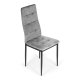 Set of 4 Velvet Dining Chairs ModernHome Tufted Backrest, grey