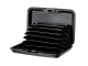 Aluminum Card and Document Wallet with 6 Compartments, Black
