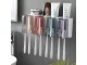 Wall-Mounted Bathroom Organizer with Toothbrush Holder and Dispenser, white