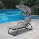 Multigarden PH158C Garden Lounger with Canopy, Grey