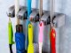 Wall Mounted Broom and Tool Holder Organizer, Grey