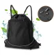 Drawstring Sports Backpack with Mesh Ball Pocket, Black