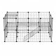 Petsi Modular Playpen for Rodents, 35 Panels, Black