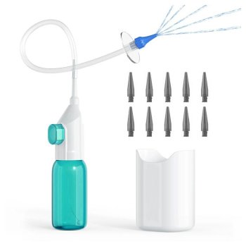 Ear Irrigator Cleaning Kit for Wax Removal, White and Blue