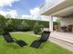 Multigarden LG033 Garden Lounger with Headrest, Black