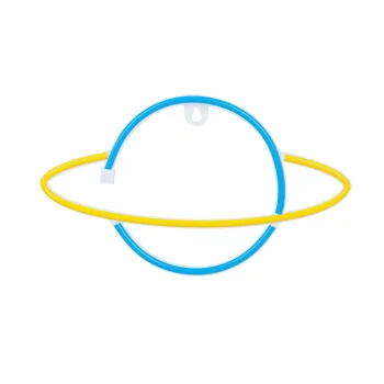 Forever Light SATURN LED Neon Sign, Yellow/Blue