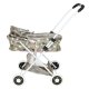 Deep doll pram carrycot with shoulder bag, beige-grey star pattern