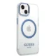 Guess Metal Outline MagSafe Case for iPhone 14 Plus / 15 Plus - Blue